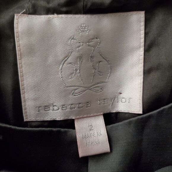 Rebecca Taylor Gray Silk Linen Floral Jacket 2 - Picture 7 of 8